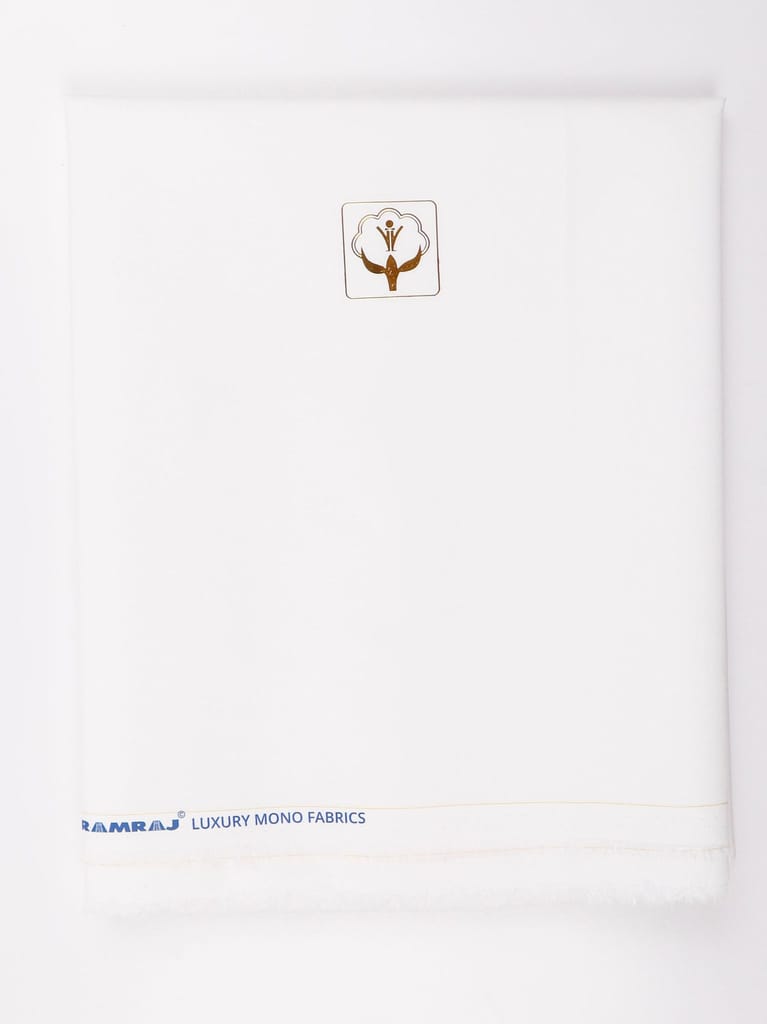 Mens Cotton White Shirting with 1/2" Jari Dhoti Set Combo Noble