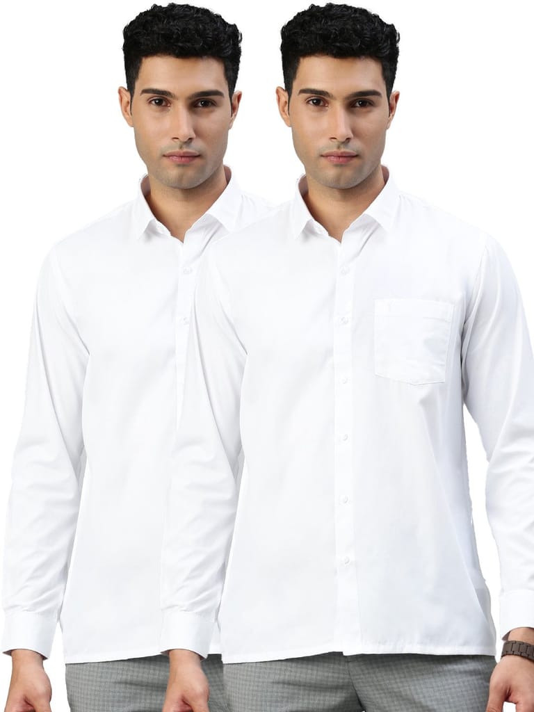 Modern Men Mens Cotton White Shirt Full Sleeves Wewin New (2 Pcs Pack) 2025 at ShopCircuit | OND