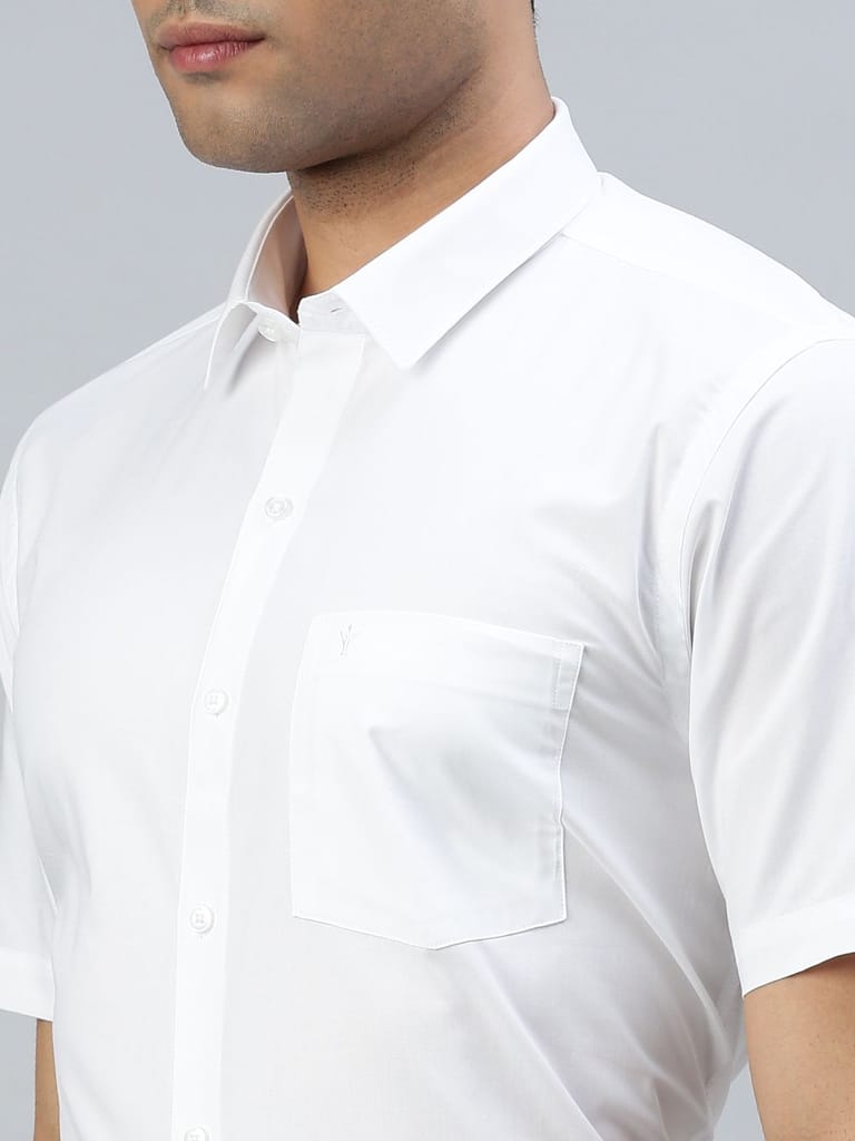 New Men Mens 100% Cotton White Half Sleeves Shirt Award 2025 at ShopCircuit | ONDC