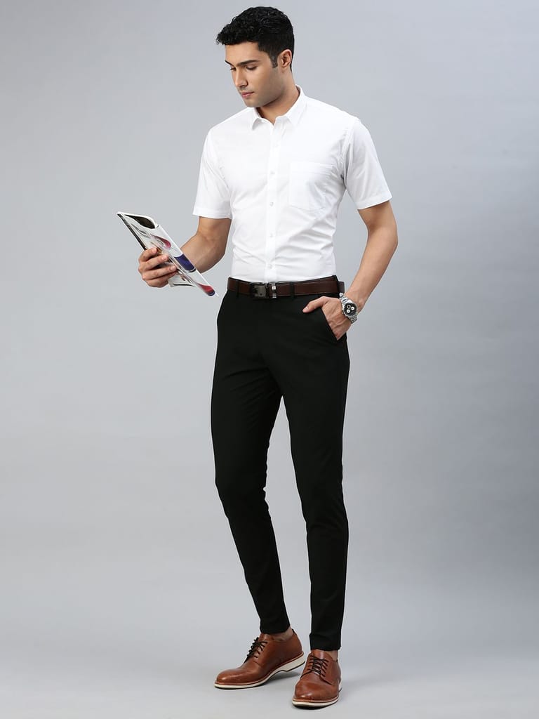 New Men Mens 100% Cotton White Half Sleeves Shirt Award 2025 at ShopCircuit | ONDC