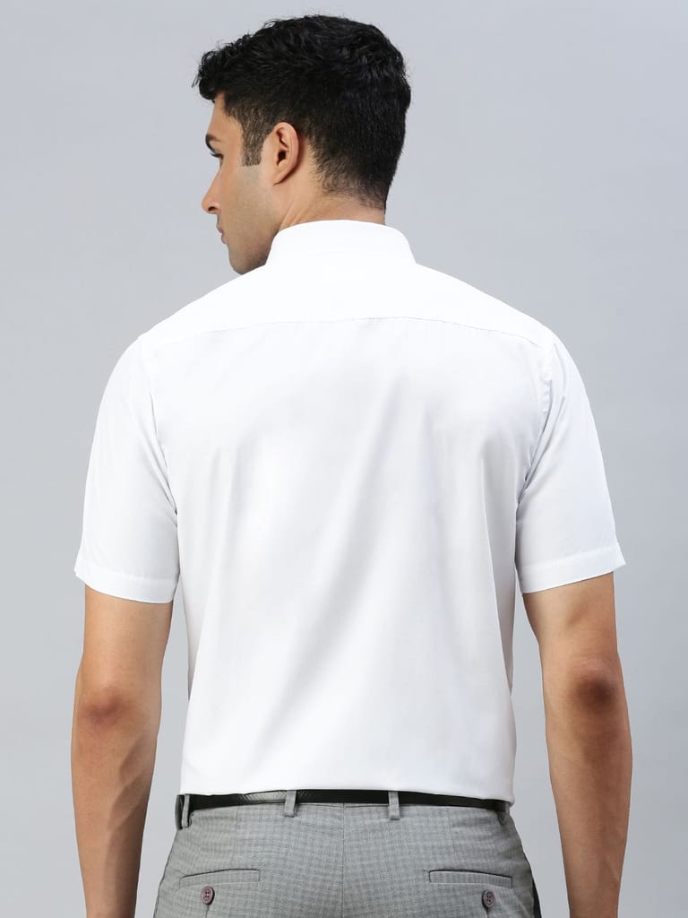 Mens Half Sleeves Cotton White Shirt Wewin New