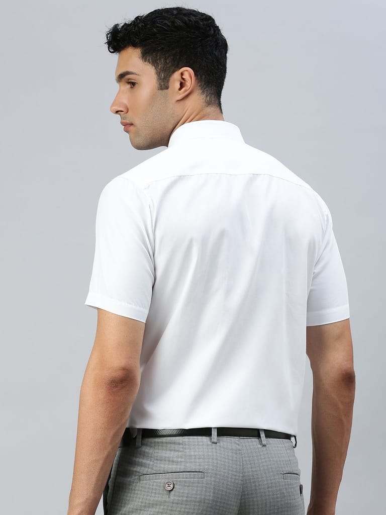 Mens Formal Half Sleeves White Shirt
