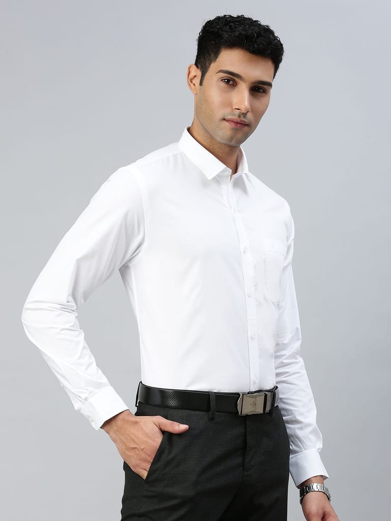 Best Men Mens 100% Cotton Full Sleeves White Shirt Super Faast 2025 at ShopCircuit | ONDC