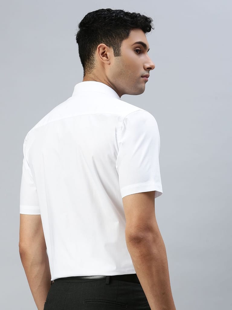Premium Men Mens 100% Cotton Half Sleeves White Shirt Super Faast 2025 at ShopCircuit | ONDC