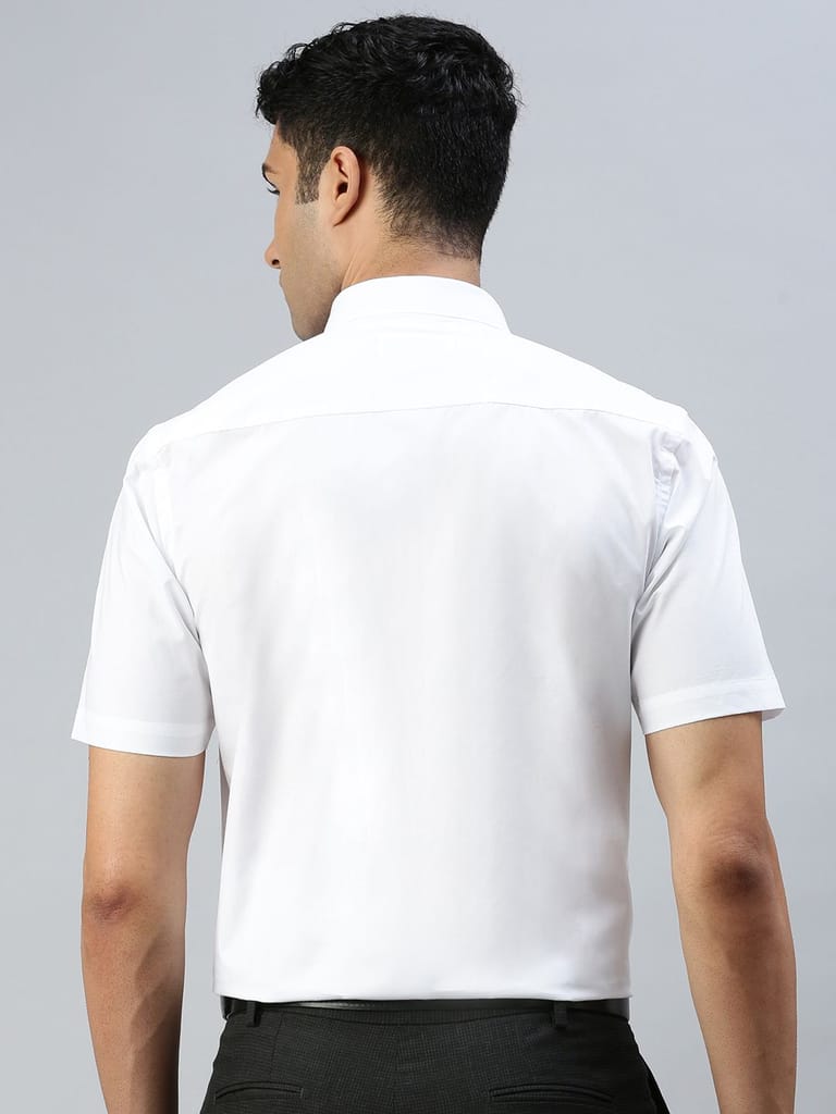 Latest Men Mens Pure Cotton Half Sleeve White Shirt 2025 at ShopCircuit | ONDC