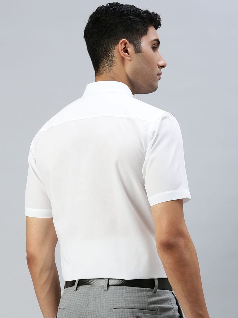 Mens Cotton Mixed White Shirt Half Sleeves Nanow