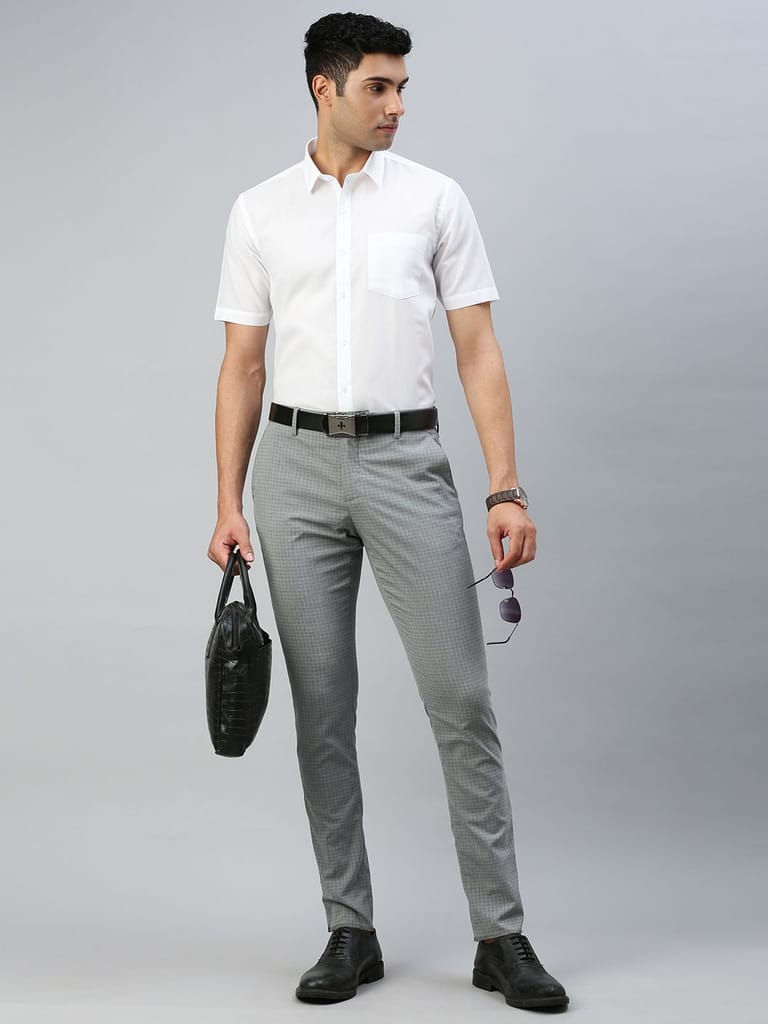 Mens Cotton Mixed White Shirt Half Sleeves Nanow