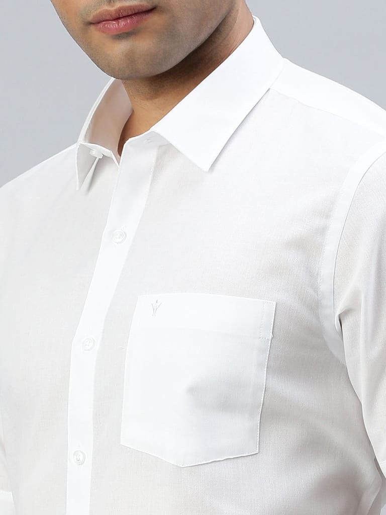 Affordable Men Mens Cotton Rich Half Sleeves White Shirt Minister 2025 at ShopCircuit | ONDC