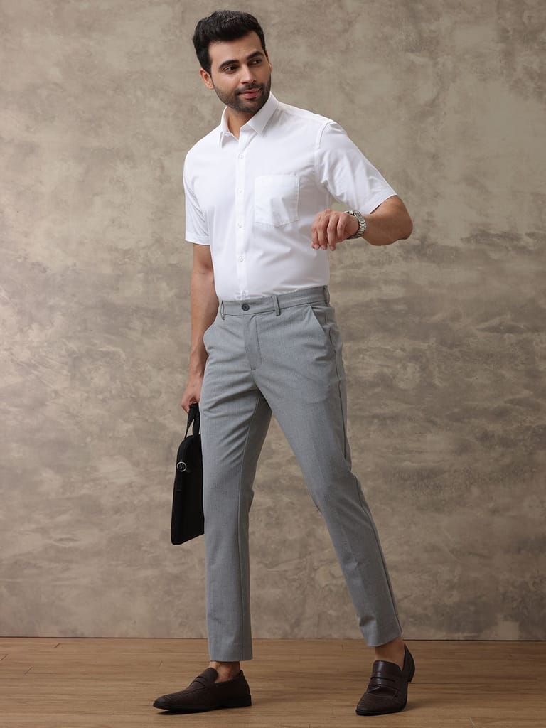 Premium Men Mens Spill Resistant Guard 100% Cotton White Shirt Half Sleeves Elite Cotton 2025 at