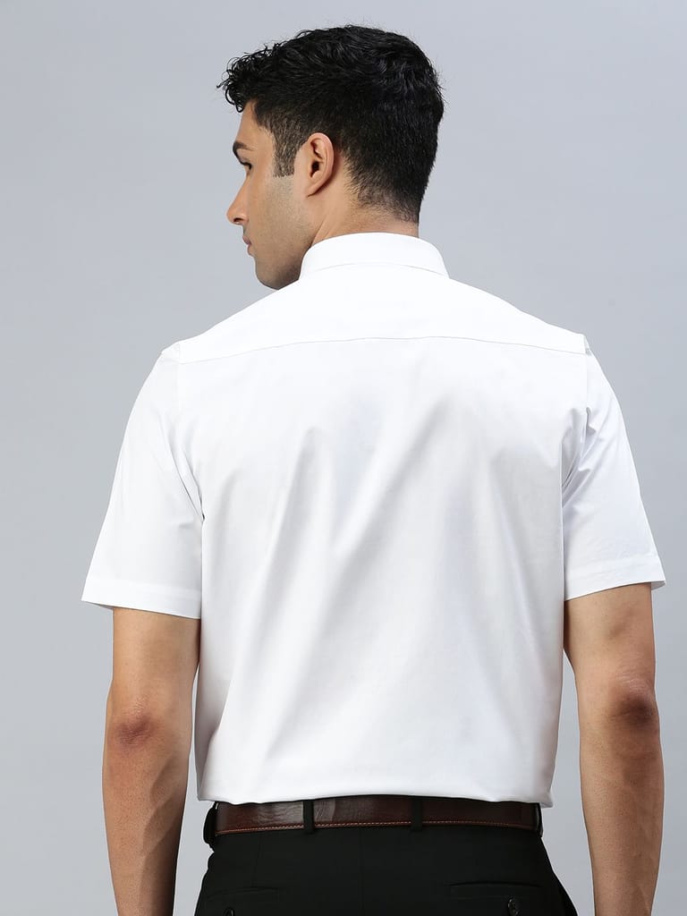 Affordable Men Mens 100% Cotton White Shirt Half Sleeves Cool Cotton 2025 at ShopCircuit | ONDC