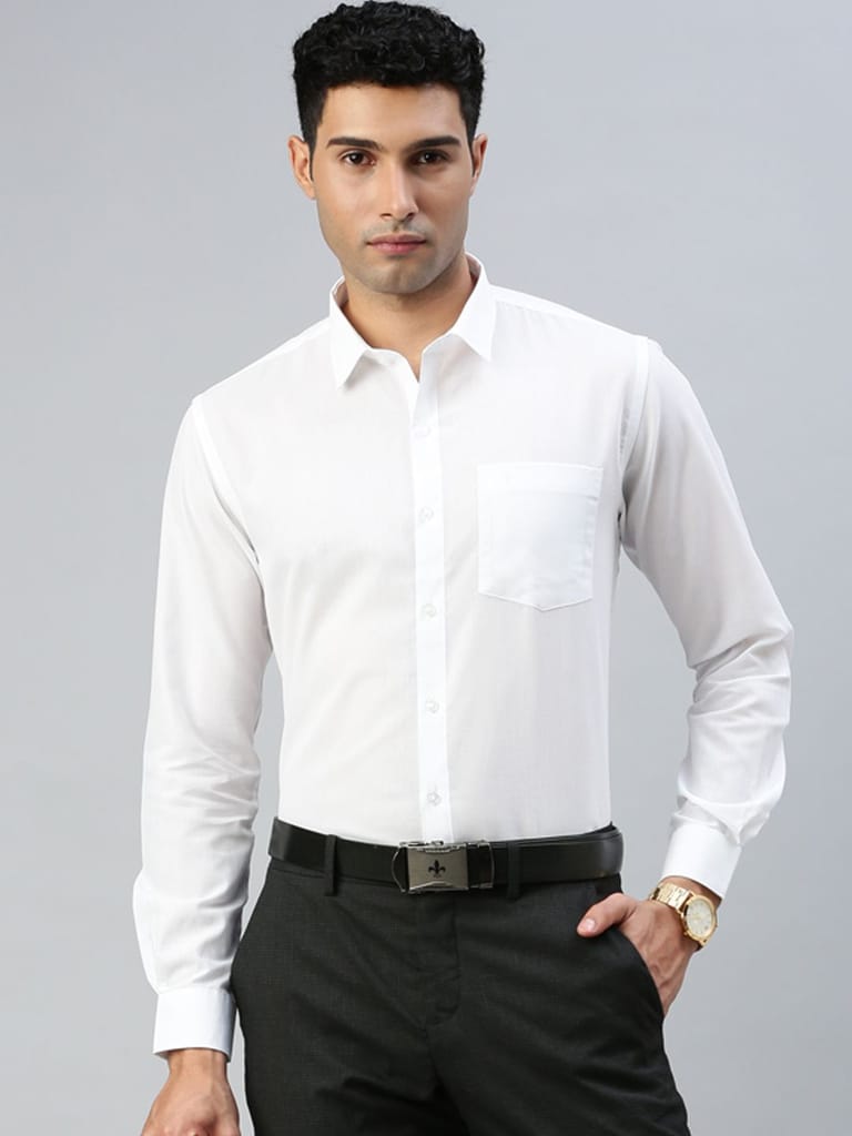 Chic Men Mens Cotton Rich White Full Sleeves Shirt Minister 2025 at ShopCircuit | ONDC