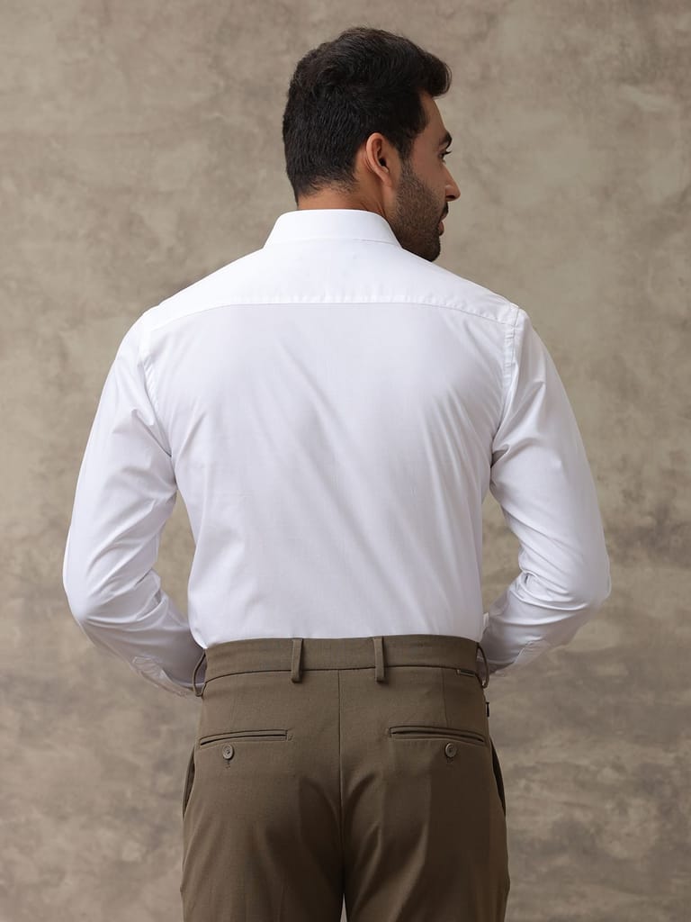 Latest Men Mens Wrinkle Free White Full Sleeves Shirt Soft Touch 2025 at ShopCircuit | ONDC