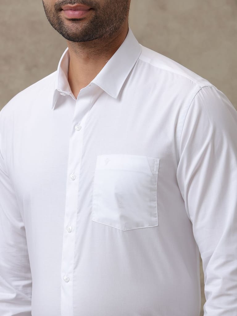 Latest Men Mens Wrinkle Free White Full Sleeves Shirt Soft Touch 2025 at ShopCircuit | ONDC