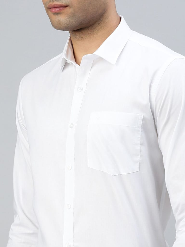 Latest Men Mens Cotton Mixed Full Sleeves White Shirt Samrat 2025 at ShopCircuit | ONDC