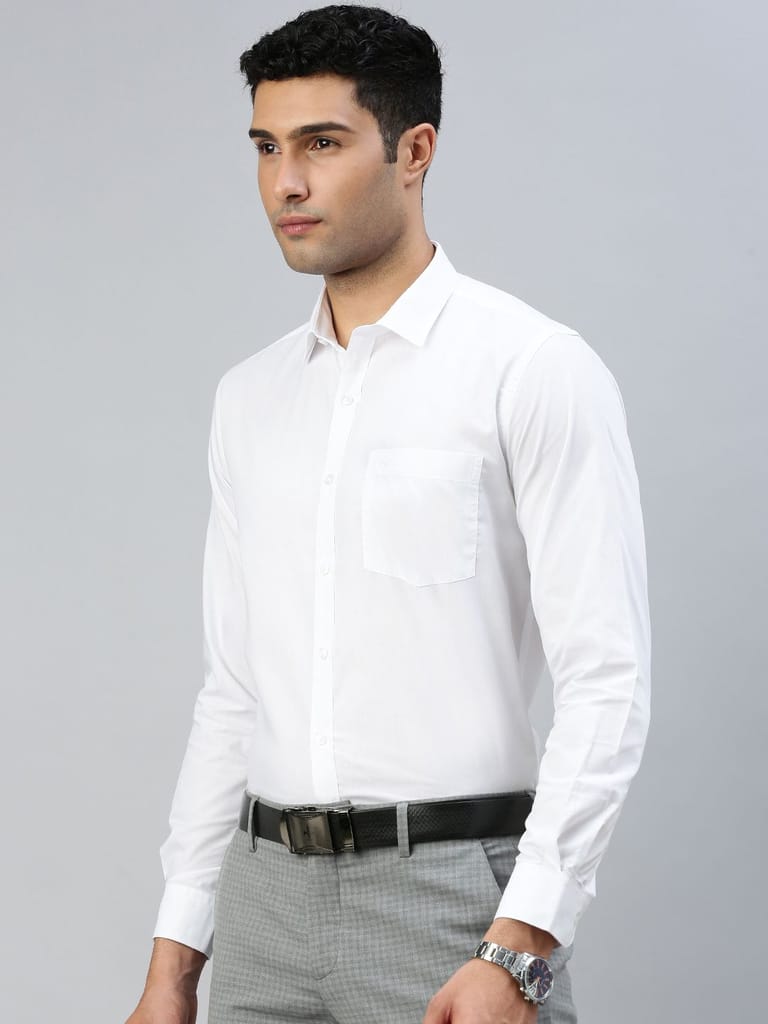 Latest Men Mens Cotton Mixed Full Sleeves White Shirt Samrat 2025 at ShopCircuit | ONDC