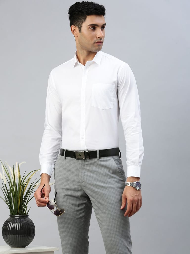 Latest Men Mens Cotton Mixed Full Sleeves White Shirt Samrat 2025 at ShopCircuit | ONDC