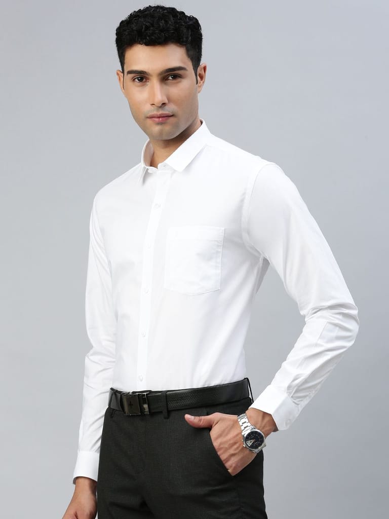 Modern Men Mens Cotton White Shirt Full Sleeves Pure Cotton 2025 at ShopCircuit | ONDC