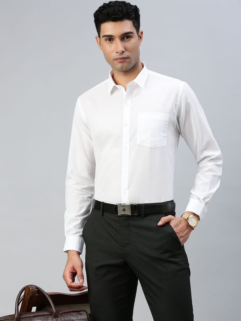New Men Mens Cotton Rich White Full Sleeves Shirt Nanow 2025 at ShopCircuit | ONDC