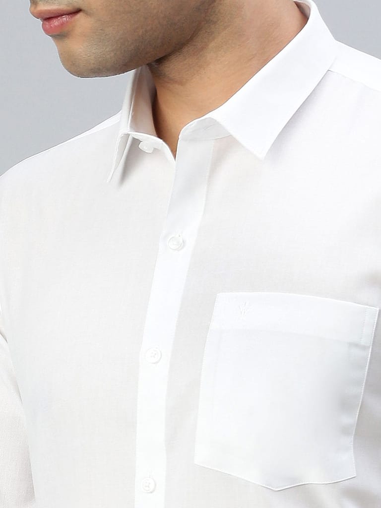 New Men Mens Cotton Rich White Full Sleeves Shirt Nanow 2025 at ShopCircuit | ONDC