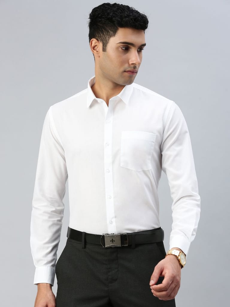 New Men Mens Cotton Rich White Full Sleeves Shirt Nanow 2025 at ShopCircuit | ONDC