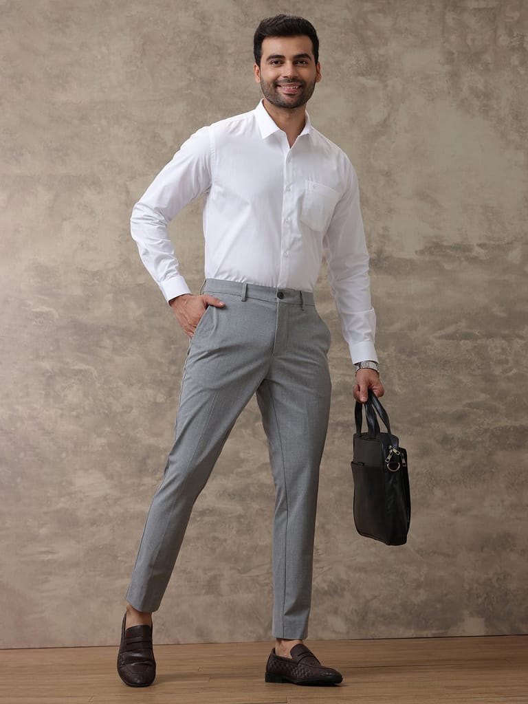 Mens 100% Cotton White Full Sleeves Shirt Luxury Cotton