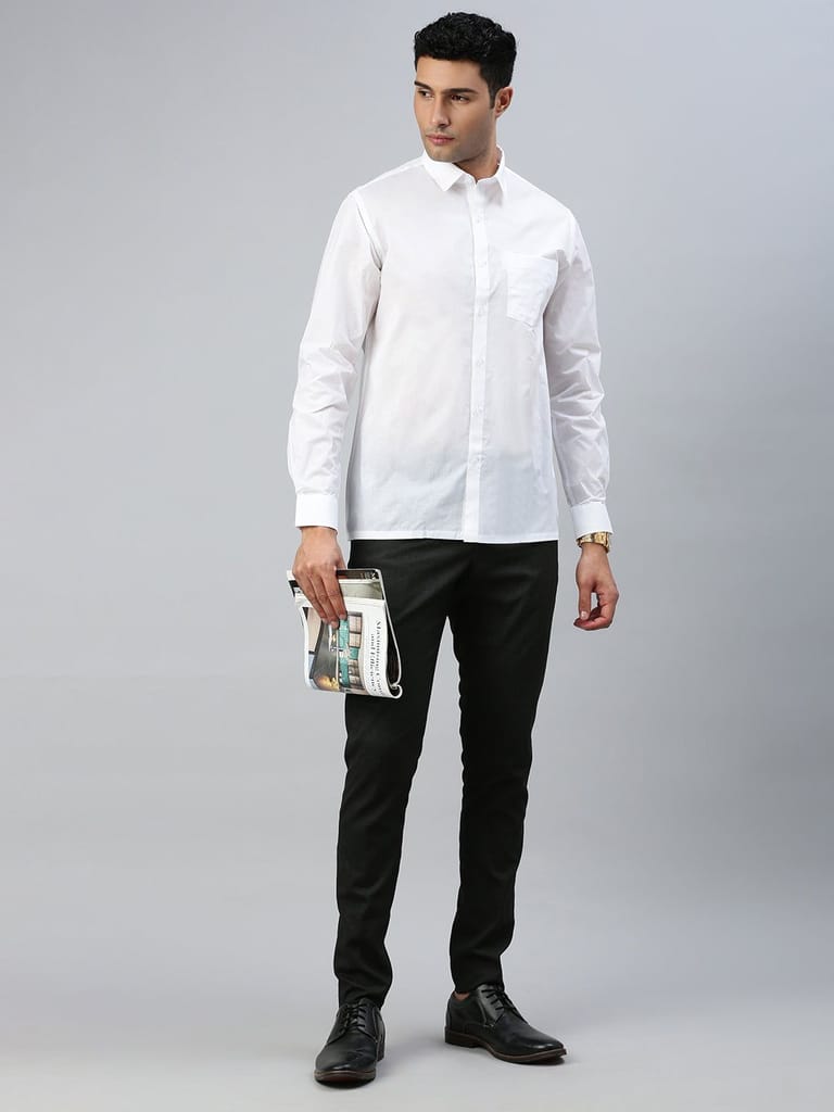 New Men Mens 100% Cotton White Full Sleeves Shirt Justice White 2025 at ShopCircuit | ONDC