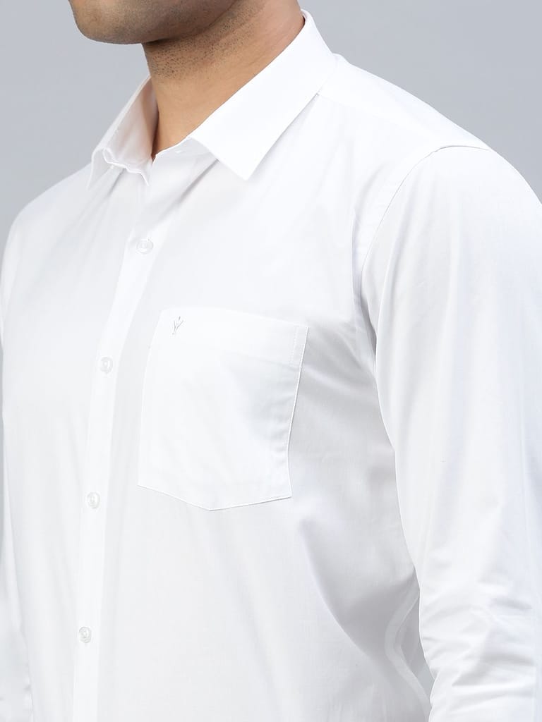 Luxurious Men Mens 100% Cotton White Full Sleeves Shirt Classic Cotton 2025 at ShopCircuit | OND