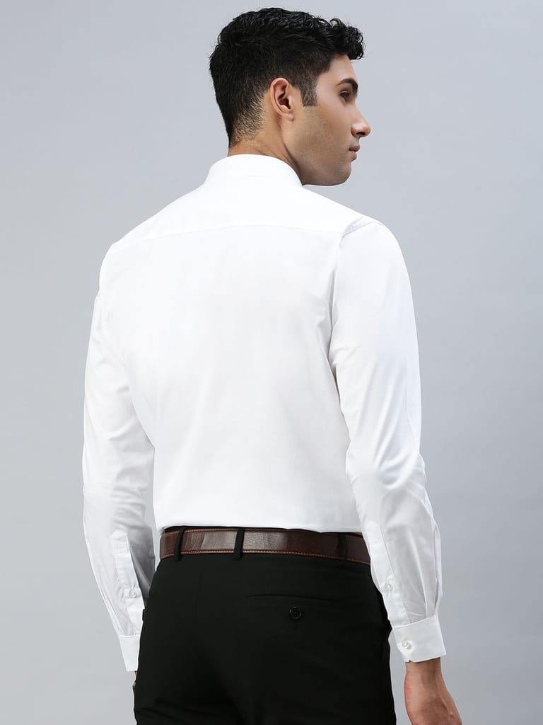 Luxurious Men Mens 100% Cotton White Full Sleeves Shirt Classic Cotton 2025 at ShopCircuit | OND