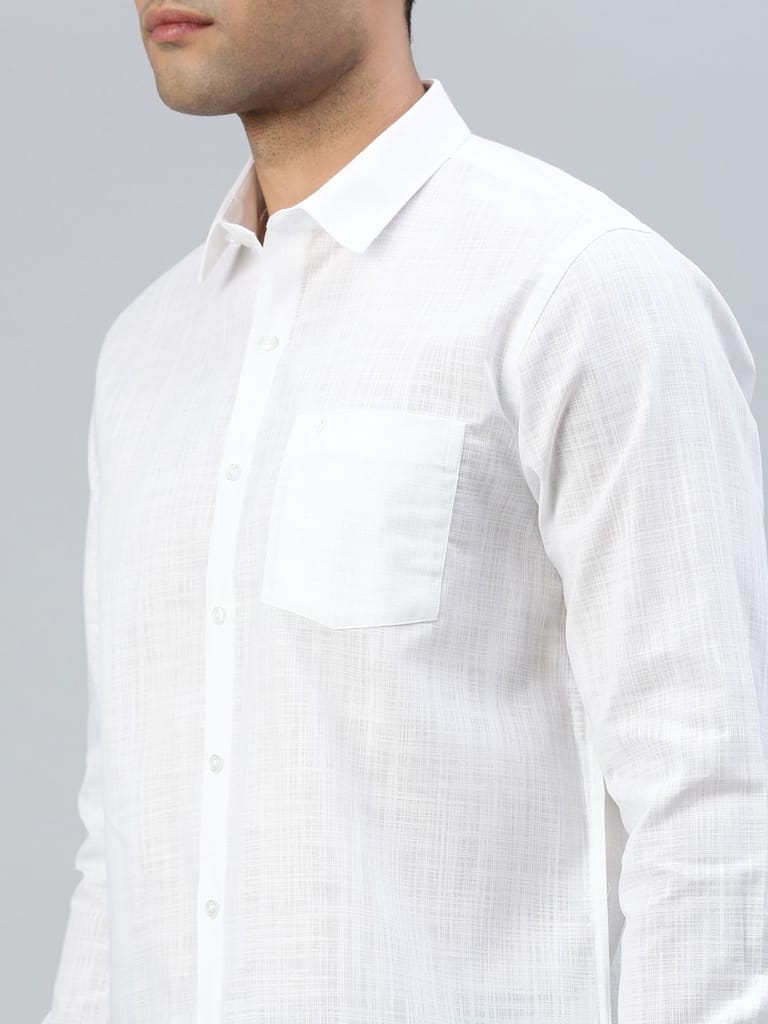 Luxurious Men Mens Poly Cotton White Shirt Full Sleeves Celebrity White V3 2025 at ShopCircuit |