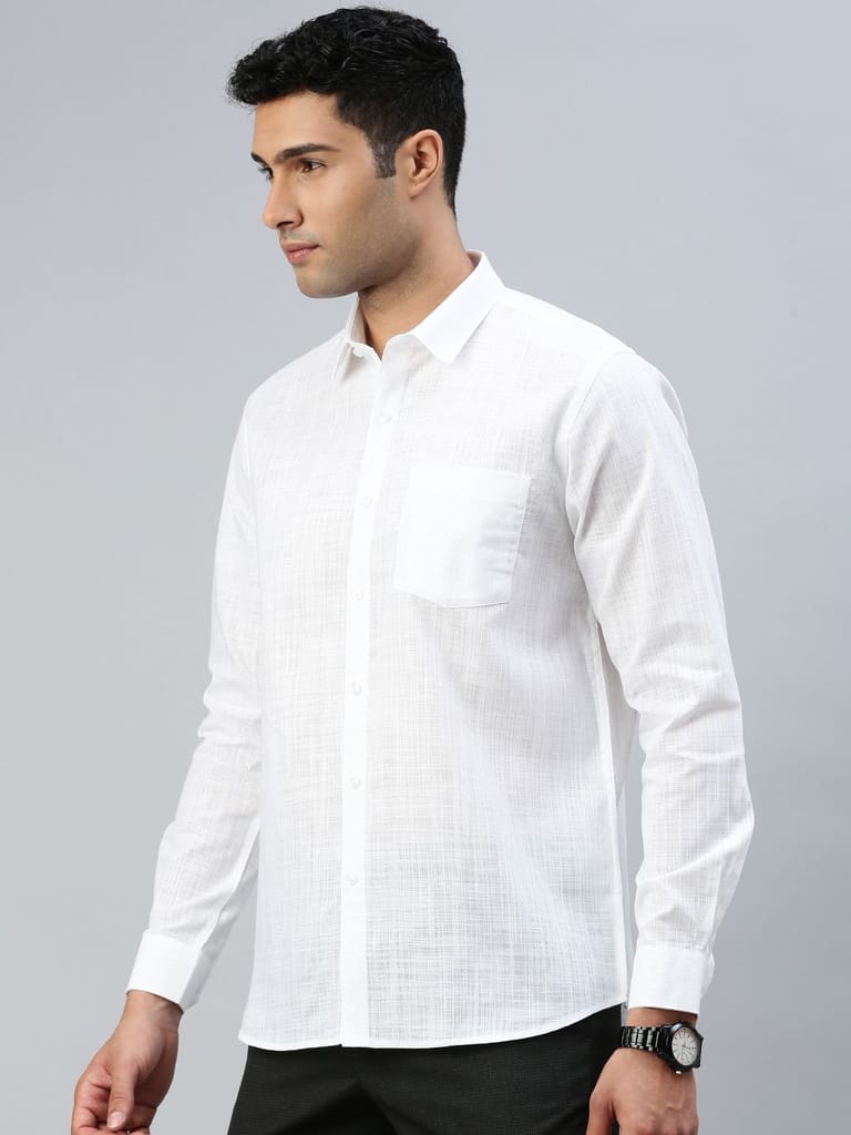 Luxurious Men Mens Poly Cotton White Shirt Full Sleeves Celebrity White V3 2025 at ShopCircuit |