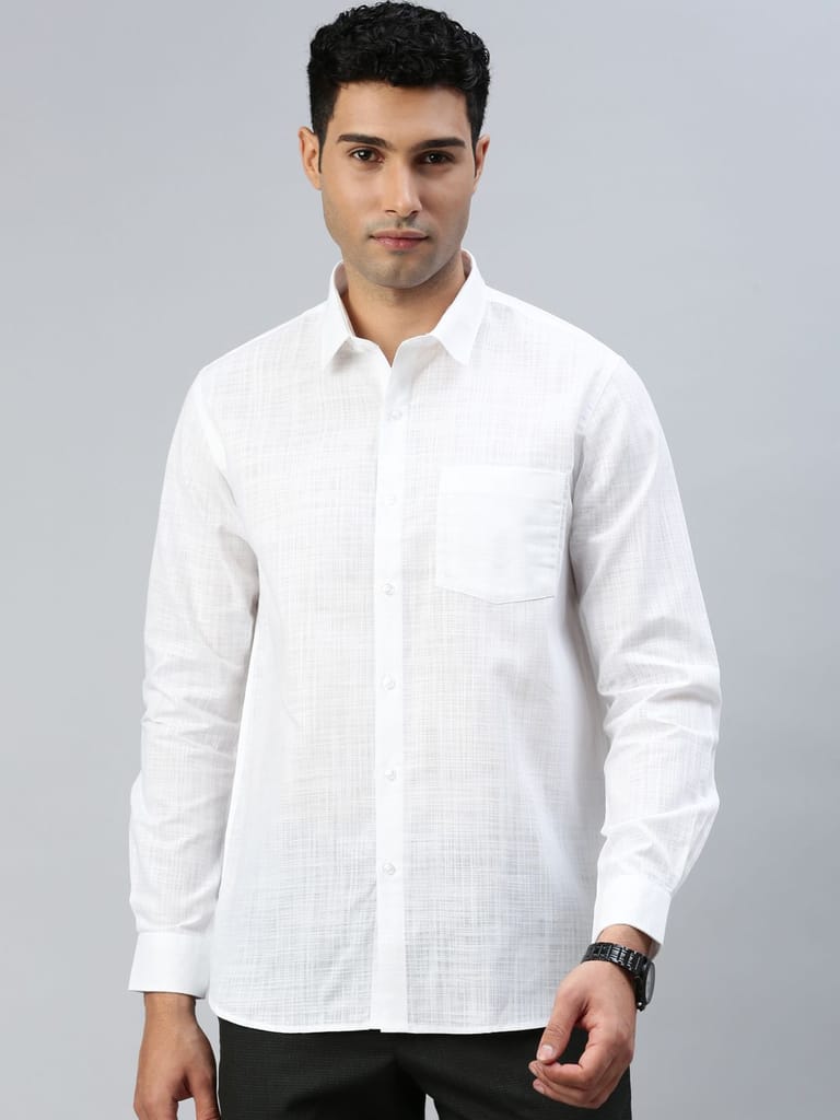 Luxurious Men Mens Poly Cotton White Shirt Full Sleeves Celebrity White V3 2025 at ShopCircuit |