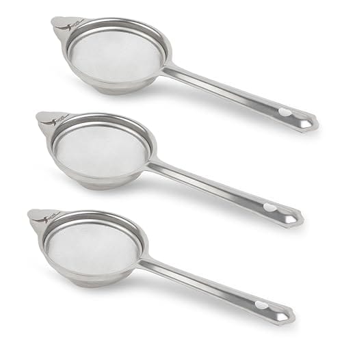 SNOKE® Stainless Steel Tea Strainer For Kitchen , Strainer Stainless Steel , 3 pieces , silver