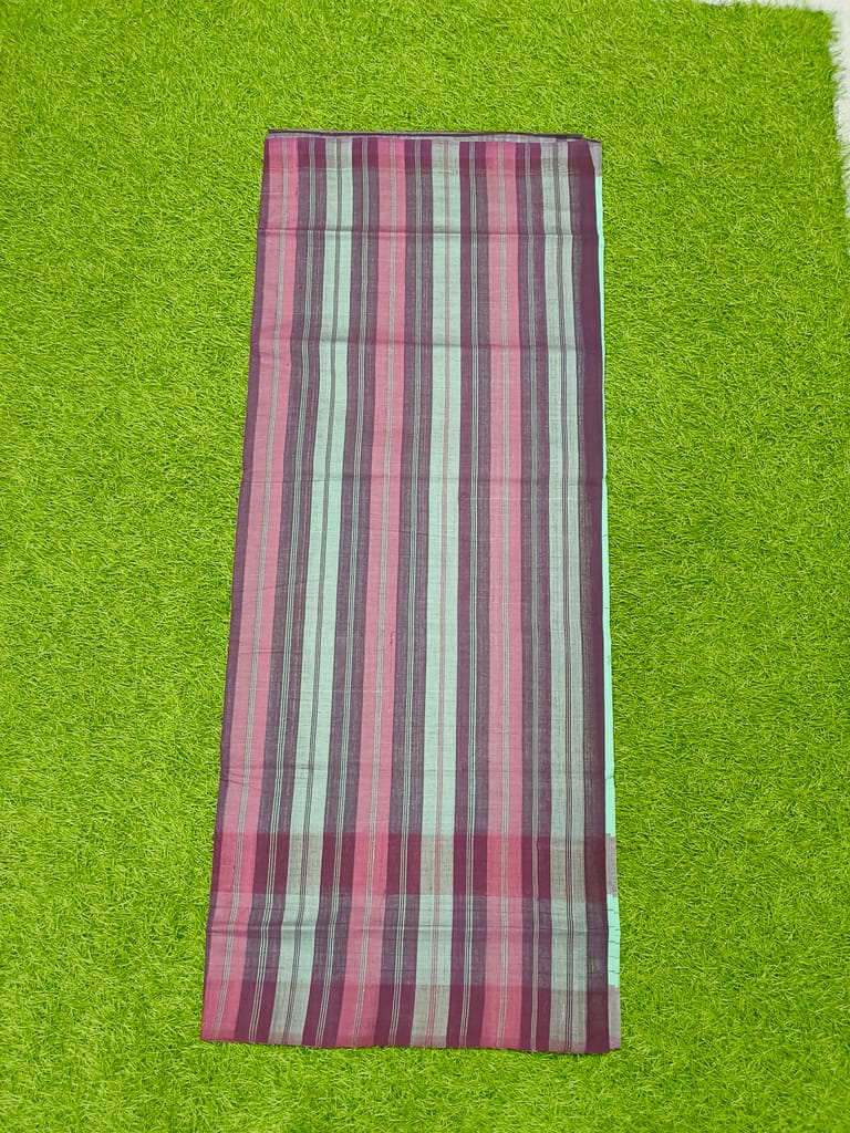 MORI HANDLOOMS COTTON STRIPED PALLU SAREE