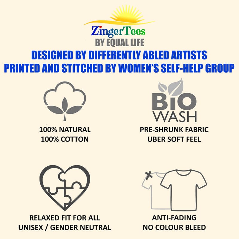 Premium Men EqualLife Pure Cotton Bio-Washed Chest Printed T-Shirt - Funny Tees - Jaise Duniya W