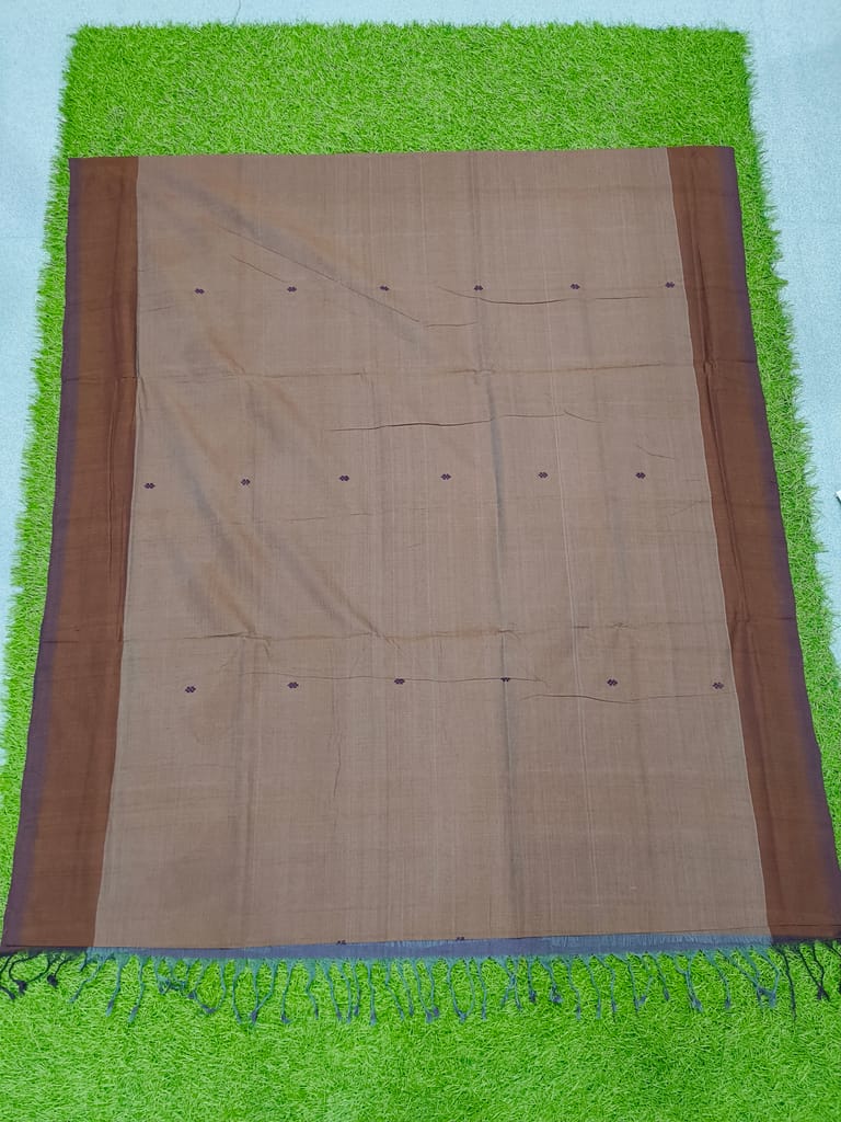 MORI HANDLOOMS COTTON STRIPED BUTTA SAREE