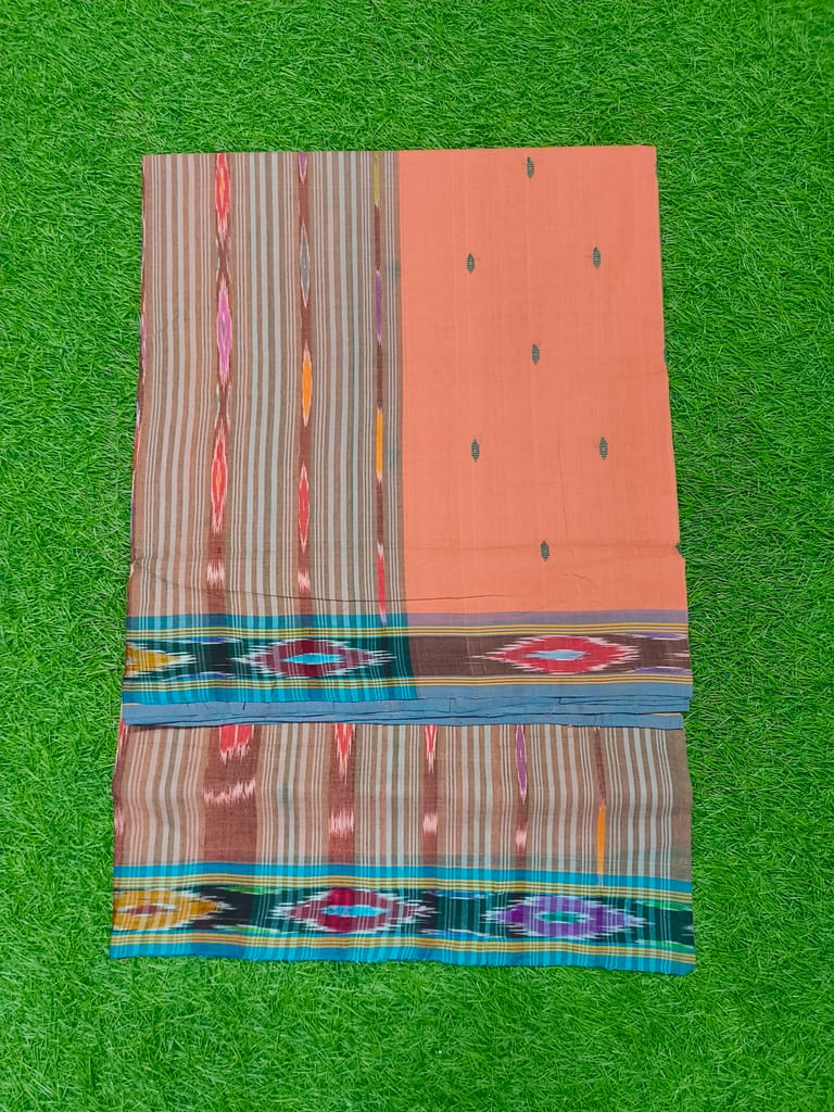 MORI HANDLOOMS COTTON STRIPED PALLU SAREE