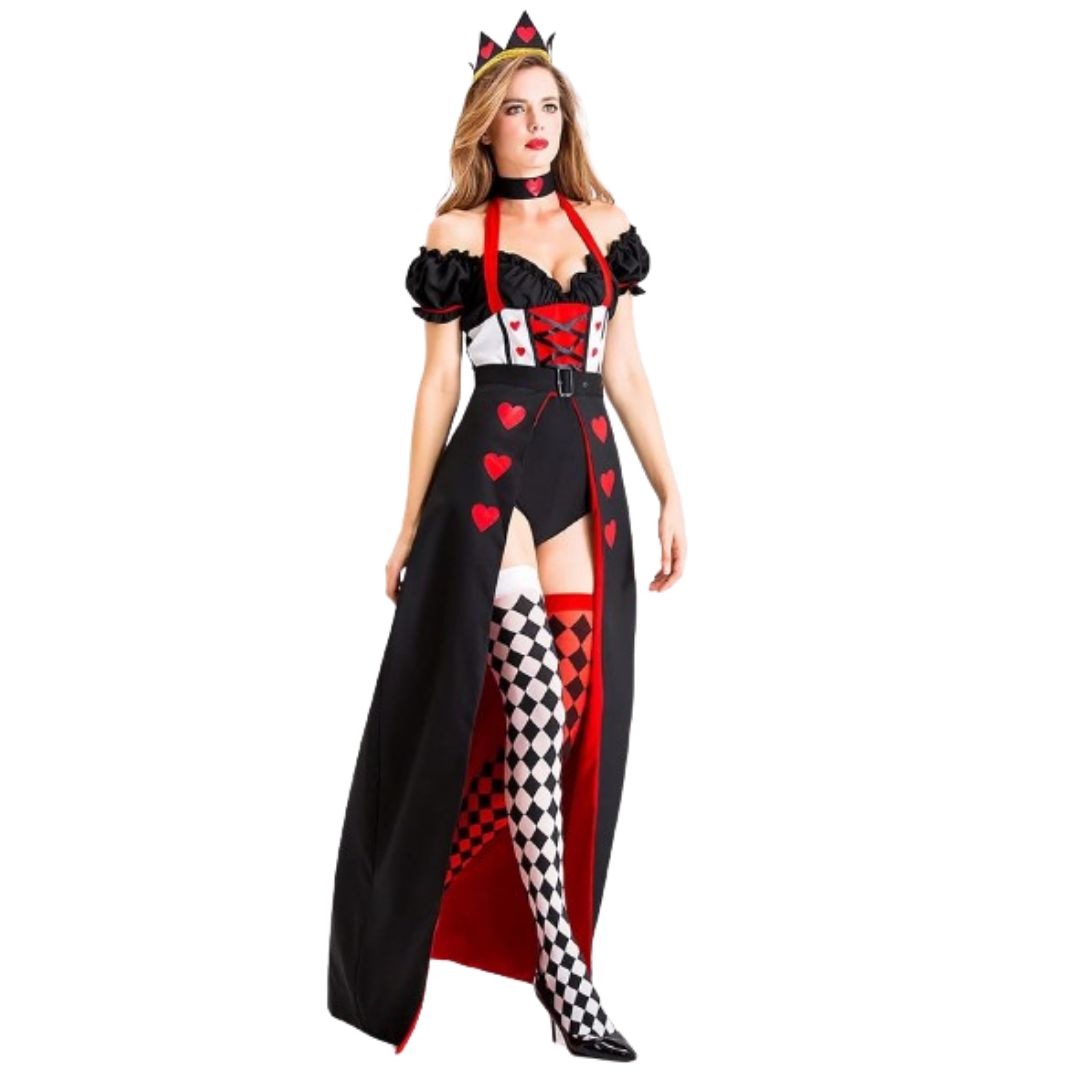 Wanna Party Queen of Hearts Costume w/Leggings - Size M (Bust - 88)