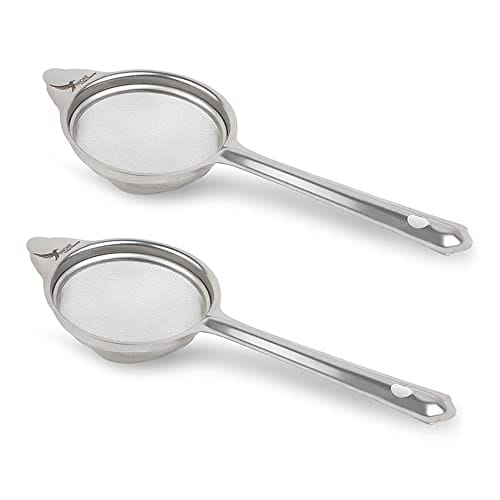 SNOKE® Stainless Steel Tea Strainer For Kitchen , Strainer Stainless Steel , 2 pieces , silver