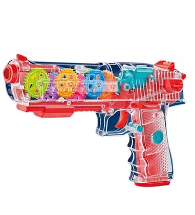 Plastic Laser And Flashing 3D Light With Transparent Musical Gun For Kids (Multicolor) PID50407