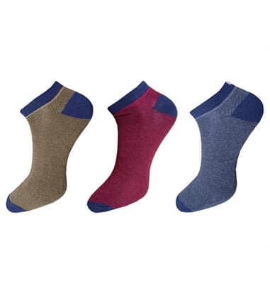 3_Pair Set Unisex Casual Cotton Solid Ankle Length Socks (Multicolor) PID54096