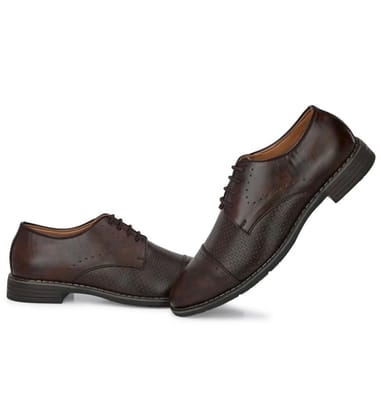 Men's Synthetic Leather Formal Shoes (Brown)