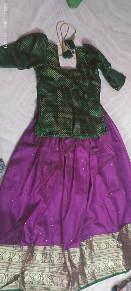 Green and Purple Traditional Indian Lehenga Choli
