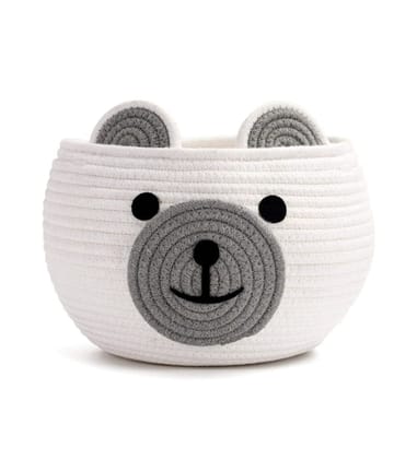 Cotton Bear Shaped Storage Baskets Pack of 1 (White) PID57564