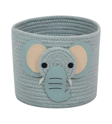 Cotton Elephant Basket 10x8 Inch Pack of 1 (Grey) PID57567