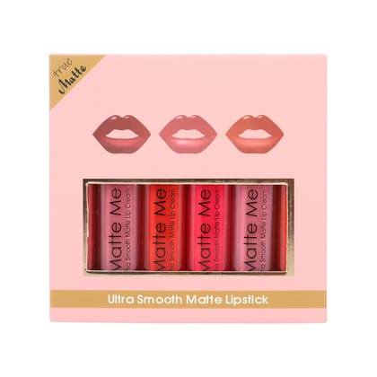 Matte Me Ultra Smooth Matte Lip Cream - Long-Lasting, Vibrant Colors for All-Day Wear Set of 6, Shades of Orange and Pink, 6ml each