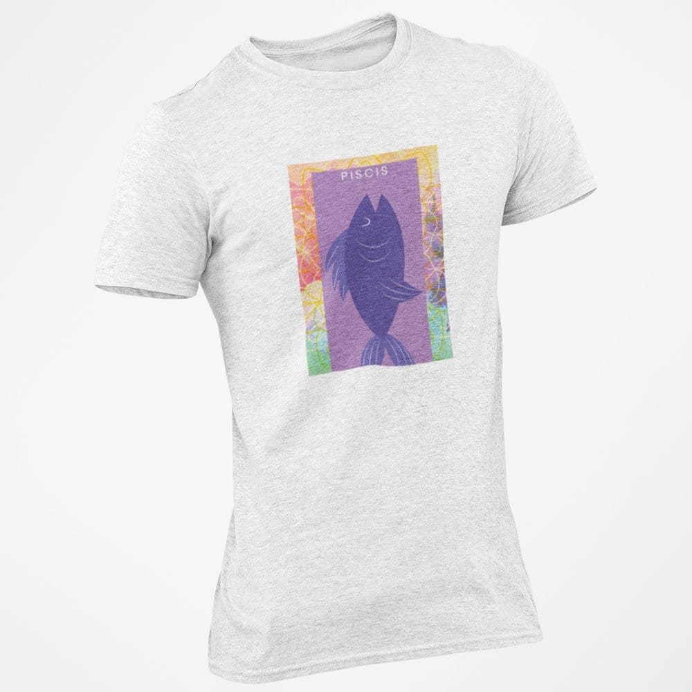 EqualLife Pure Cotton Bio-Washed T-Shirt Chest Printed-Zodiac Sign Series-2-PISCES Design-By Zingertees-Women-EL9120100-F