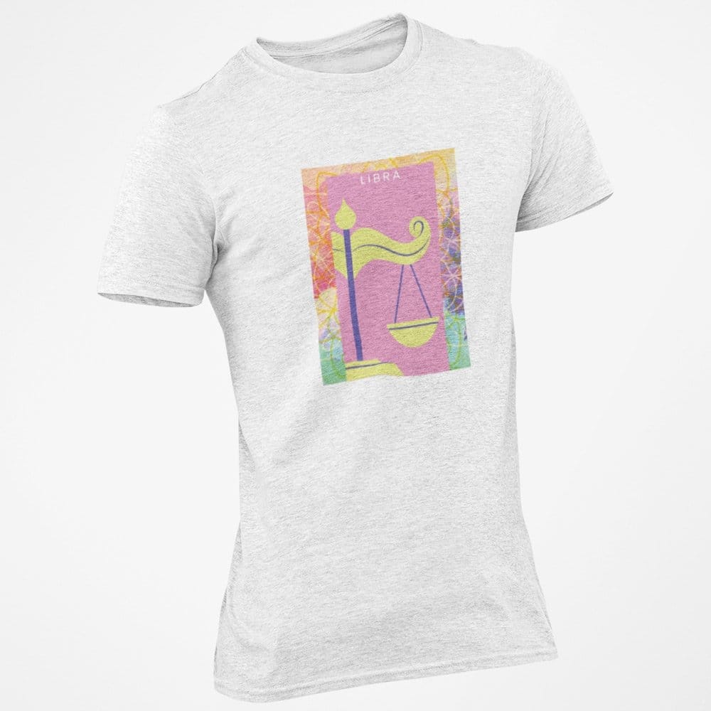 Modern Women EqualLife Pure Cotton Bio-Washed T-Shirt Chest Printed-Zodiac Sign Series-2-LIBRA D