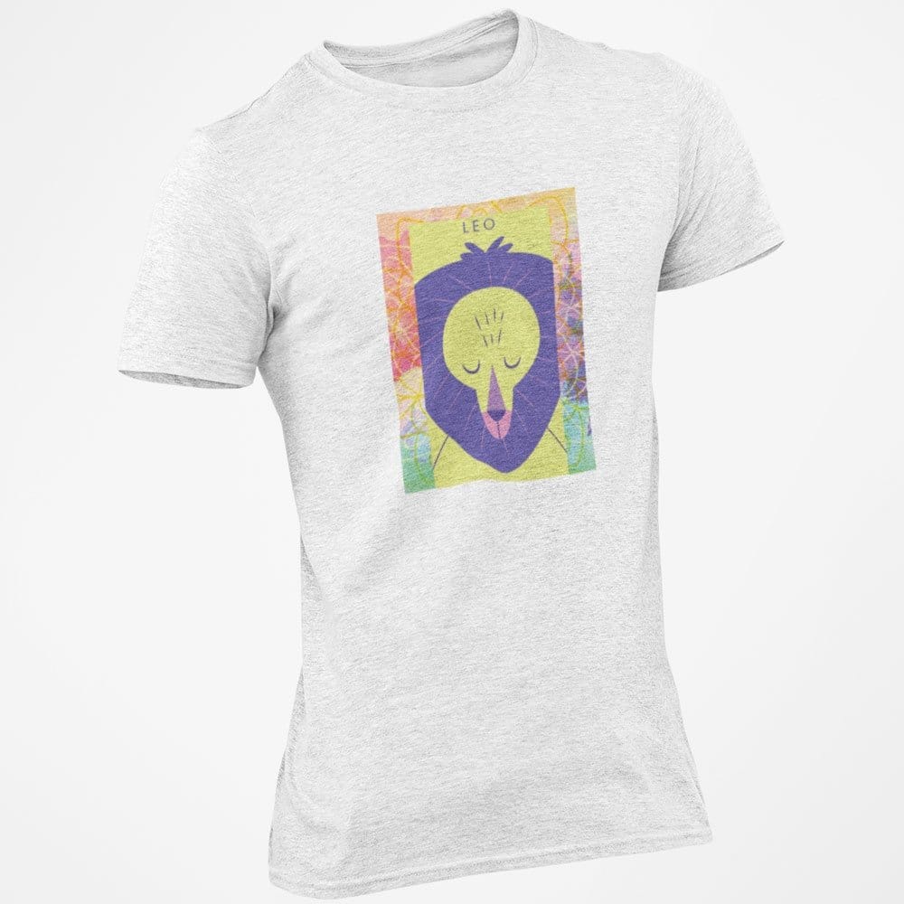 EqualLife Pure Cotton Bio-Washed T-Shirt Chest Printed-Zodiac Sign Series-2-LEO Design-By Zingertees-Women-EL9120093-F
