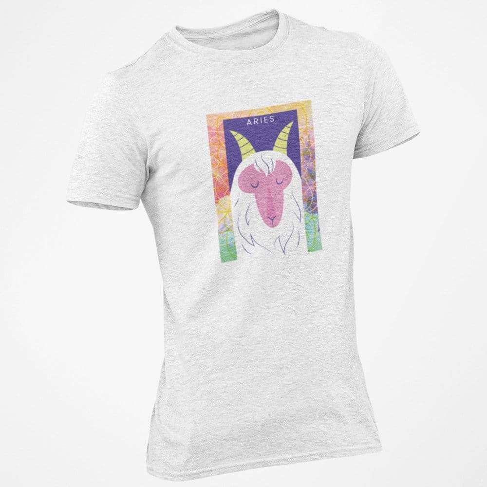 EqualLife Pure Cotton Bio-Washed T-Shirt Chest Printed-Zodiac Sign Series-2-ARIES Design-By Zingertees-Women-EL9120089-F