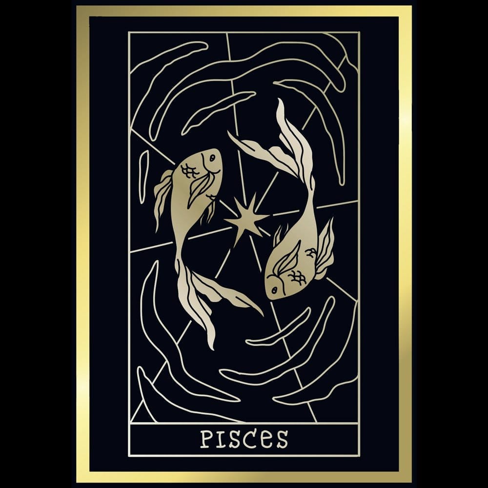 Top Men EqualLife Pure Cotton Bio-Washed T-Shirt Chest Printed-Zodiac Sign Series-1-PISCES Desig